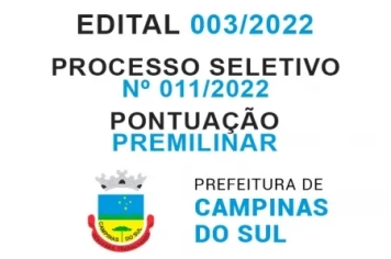 Edital nº 011/2022 - Processo Seletivo Simplificado para Preenchimento de vagas temporárias - Pontuação Prelimilar - Farmacêutico Bioquímico