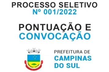 PROCESSO SELETIVO SIMPLIFICADO Nº 001/2023 - pontuação e convocação para sorteio