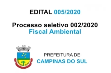 EDITAL 005/2020 DO PROCESSO SELETIVO SIMPLIFICADO 002/2020 - Fiscal Ambiental