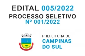 Edital nº 005/2022 - Convocação de candidatos - Processo Seletivo Simplificado nº 001/2022