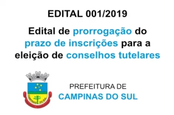 Edital de prorrogação de prazo de inscrições para a eleição de conselhs tutelares de Campinas do Sul