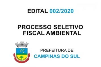 PROCESSO SELETIVO SIMPLIFICADO Nº 002/2020 - Fiscal Ambiental