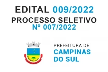 Processo Seletivo Simplificado Nº 007/2022 - Edital 009/2022 - Convocação de Candidatos