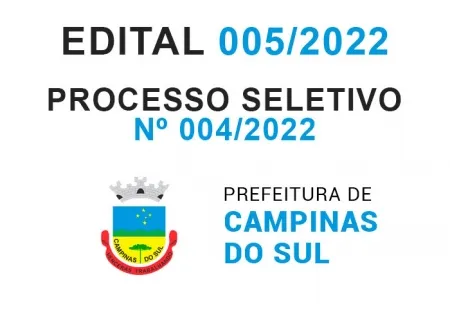 Edital nº 005/2022 - convocação de candidatos - Processo Seletivo Simplificado nº 004/2022