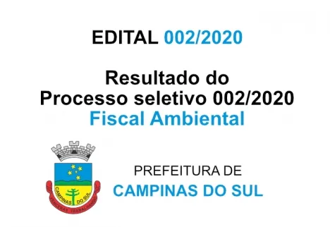 EDITAL 002/2020 DO PROCESSO SELETIVO SIMPLIFICADO 002/2020 - Fiscal Ambiental