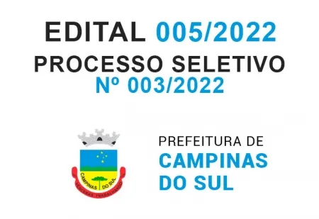 Edital nº 005/2022 - Processo de seletivo simplificado nº 003/2022