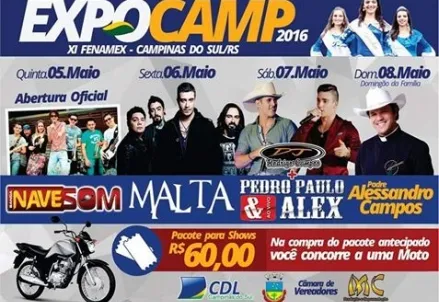 Lançada a EXPOCAMP 2016 – XI FENAMEX de Campinas do Sul