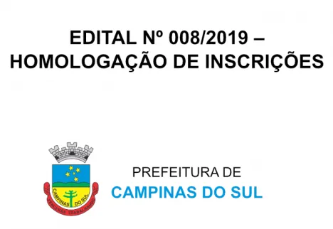 EDITAL Nº 008/2019 – HOMOLOGAÇÃO DE INSCRIÇÕES
